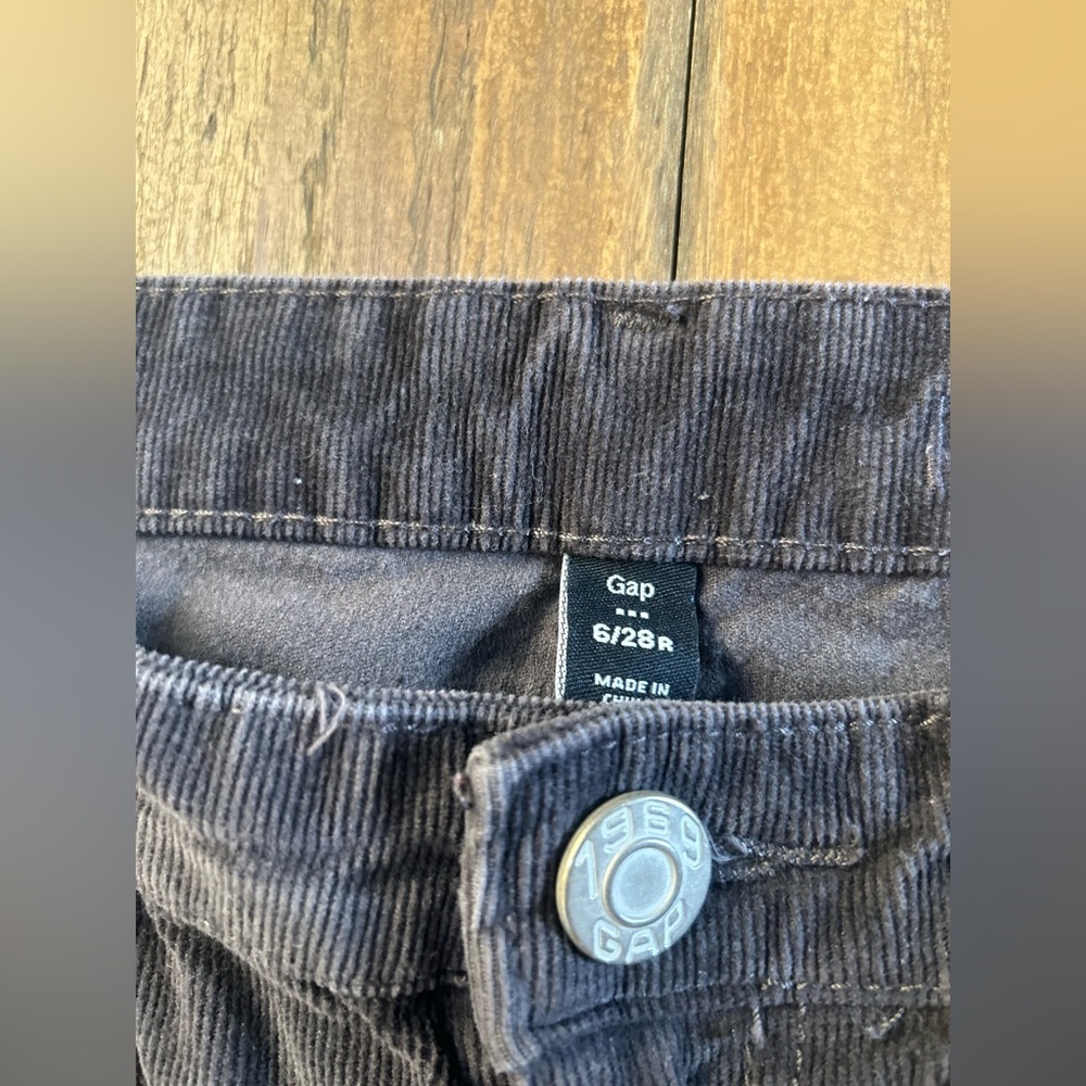 💖5 for $50💖GAP 1969 Súper Skinny Premium DarkGray Corduroy Women's Midrise Pants - Picture 6 of 14
